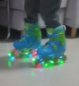 美洲狮（COUGAR）溜冰鞋儿童套装 可调轮滑鞋MZS885蓝色M码 实拍图
