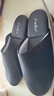方升春秋室内拖鞋真皮高档居家时尚简约情侣软底包头拖鞋手工定制大码 黑色 橡胶底 44 44、45共码 实拍图