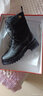 意尔康女靴厚底百搭加绒马丁靴女复古英伦风短靴 14738W黑色39 实拍图