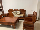 善心悦木红木家具非洲花梨（学名：刺猬紫檀）实木沙发客厅组合新古典中式大中户型别墅 单+单+三人位+角几*2+茶几 组合 实拍图