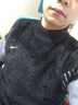 浪古 LAWKUL半高领毛衣冬款男保暖衣服打底非羊休闲毛衫绒衫秋冬季加绒针织衫 鹿头黑色 M 实拍图