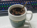 chili创意陶瓷马克杯带盖勺简约杯子家用撞色色系陶瓷水杯公室男女情侣咖啡杯套装早餐杯牛奶杯礼品礼盒 撞色杯墨绿色—耐心（普通包装) 实拍图