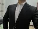 CULTUM【可机洗免熨烫】男士西服套装职业正装结婚礼服面试商务西装外套 纯黑色两件套 54 B 实拍图