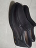 老人头男鞋春秋季商务休闲皮鞋男厚底防滑套脚中年爸爸鞋真皮加绒特大码 黑色加绒款 36 实拍图