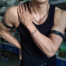 BJYL男士皮革手环袖臂环男生手链体育生衬衫袖箍上臂绑带装饰品choker 单只 实拍图