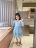 蓓然美爱莎公主裙秋装2025艾莎网纱裙女童连衣裙儿童聚会服生日礼物 蓝裙+披纱 120码 实拍图