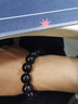 可塘明珠 冰种黑曜石手链彩虹眼冰曜石手串男女士天然单圈水晶饰品黑曜岩 情人节礼物 狗年饰品 珠径14MM男士舒适款 实拍图