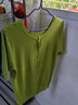 五个橘子短袖T恤女 2022春夏新款女装薄冰丝半袖针织小开衫女两面可穿搭配上衣短款宽松小清新外套罩衫 清晰绿 L(105-115斤) 实拍图