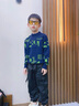 北极绒 男童毛衣2024新款儿童针织衫加绒加厚内搭圆领中大童保暖线衣潮 藏青色几何(不加绒) 150 （建议身高140cm左右） 实拍图