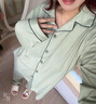 帕兰朵纯棉睡衣女春秋2025新款长袖裤薄款大码宽松休闲纯色家居服套装夏 嫩玉白 【纯棉】 M 【建议85斤以内】 实拍图