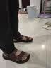 蜻蜓牌男士皮鞋沙滩鞋凉鞋凉拖男休闲透气防水防滑透气特大码外穿拖鞋子 棕色 45 实拍图