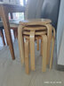 艺柳园 实木凳子家用木板凳圆凳餐凳小凳子客厅餐桌凳可叠放凳子方凳 原木色单把 实拍图