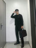 德赛（Desai）三接头手工休闲男鞋商务正装皮鞋男牛津增高英伦婚鞋 黑色 43  实拍图