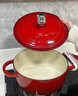 独角犀珐琅锅铸铁锅平底锅炒锅炖锅汤锅无涂层燃气灶通用结婚乔迁礼物 樱桃红24cm 实拍图