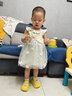 TTKAABABY婴儿衣服夏装套装女童连衣裙纯棉百天宝宝公主裙儿童裙子周岁礼服 绿色清新蝴蝶公主裙+帽子 80cm 实拍图