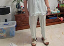 红豆睡衣女清爽仿真丝短袖长裤套装柔滑垂顺小翻领家居服 勿忘草蓝175 实拍图
