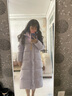 三彩冬款防水云朵羽绒服连帽长款白鸭绒外套保暖被子服女 淡紫色 XS 150/76A 实拍图