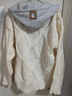 AEMAPE秋冬季慵懒风毛衣开衫外套女2025新款高级感连帽假两件针织衫上衣 米白色 均码 (80-140斤拍) 实拍图