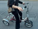 菲利普（PHILLIPS） 三轮车自行车老人买菜代步人力脚蹬四轮车轻便载货用成人单车 红色【辐条轮】14寸-三轮款 实拍图