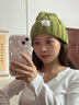 慕衣宾士帽子冬季女韩版显脸小毛线帽女大头围显白针织帽女潮牌保暖冷帽 绿色 实拍图