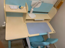 护童儿童学习桌椅小学生写字桌可调节升降课桌椅套装小户型书桌带书架 好奇星120cm+扶手椅_蓝 实拍图