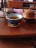 清彩柴窑青花主人杯单杯永乐压手杯青花瓷景德镇陶瓷缠枝莲功夫茶杯 花心款柴窑缠枝莲压手杯 实拍图