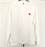 查尔斯桃心【王楚然同款】圆领卫衣男女春秋季爱心宽松休闲百搭情侣长袖上衣 白色 S 实拍图