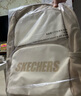 斯凯奇（Skechers）双肩包男女同款书包简约时尚大容量旅行包学生背包 淡黄色【经典款-约24.4L大容量】 实拍图