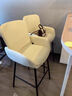 艾森朗特意式极简吧台椅家用岛台高脚椅吧凳轻奢高级感酒吧高椅子前台吧椅 米白色 坐高65cm 实拍图