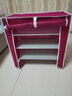 亚思特  简易鞋柜多层宿舍家用防尘布艺鞋柜组装置物架收纳经济型带布套 酒红色【长61宽30高63cm】 实拍图