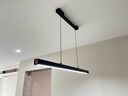 迅泽餐厅吊灯 2025款一字长条饭厅餐桌灯办公室前吧台灯广东中山灯具 全光谱_曜石黑80CM三色变光 实拍图