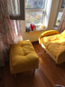 艺柳园 懒人沙发阳台靠背椅子卧室休闲家用椅子可折叠躺椅 单人沙发 B款黄色【带脚踏】 实拍图