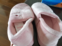 惠夫人冬季棉拖鞋女包跟居家情侣保暖防滑月子鞋家用男士简约厚底 字母包跟 皮红 40-41 (适合39-40码穿) 实拍图