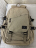 新潮代双肩包男帆布休闲学生书包商务大容量轻便旅行电脑包简约潮流背包 2007卡其色【可放15.6寸电脑】 双肩包 实拍图