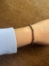 礼铭 檀木手链细小纤细绿檀手串小巧简约情侣首饰品七夕礼物送男女友 绿檀素圈手链 实拍图