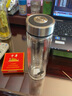 希诺（heenoor）双层玻璃杯大容量保温杯男士车载商务滤网送礼泡茶杯茶水分离杯 410ml【A款商家直发】6607 实拍图
