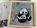 礼来蓉城蜀绣双面熊猫刺绣摆件中国特色礼物送老外出国交流成都伴手礼纪念 蜀绣-原木熊猫一二 实拍图