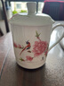潇毅艾 景德镇陶瓷茶杯带盖家用杯喝茶杯青花瓷器办公杯子 水点桃花 实拍图