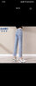 真维斯（JEANSWEST）牛仔裤女2025夏季高腰弹力垂坠感九分烟管裤开叉小个子浅蓝M 实拍图