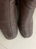 千百度女鞋简约气质骑士靴新款女靴中跟短靴方头加绒瘦瘦靴潮流 咖(绒里) 36 实拍图