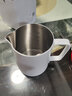 烨微咖尖嘴压纹斜口拉花杯304不锈钢加厚奶泡杯花式咖啡壶拉花缸鳄鱼缸 升级刻度款拉花缸（350ml外白） 实拍图