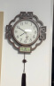 汉时（Hense）新中式挂钟万年历客厅时钟复古挂墙石英钟表HW8594大号纸盘42cm 实拍图