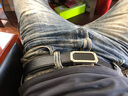 古驰（GUCCI）腰带 男士经典款方扣板扣皮带 GG压纹牛皮腰带商务休闲 黑色【配原装盒】403941 90cm(适合2尺6-2尺7腰围) 实拍图