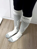 燎原火滑雪袜子男女成人专业滑雪袜羊毛缩滑加厚保暖登山高筒冬季长雪袜 【升级款】白灰色羊毛款 均码 女士款（建议35-39码） 实拍图