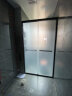 浪鲸（SSWW）淋浴房一字型玻璃隔断雅黑简约双开门定制淋浴房SKLB001H-Y22-1 2.6平方【含石基+防爆膜】 哑黑色一字屏淋浴房 实拍图