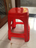 观藤塑料凳子高凳子 简易凳子家用塑料凳子 塑料方凳塑料餐凳客厅凳子 红色一张【4张起发】 升级加厚款 实拍图