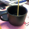 无泥（WUNI）欧式轻奢陶瓷咖啡杯配底座黑色磨砂马克杯配勺简约创意咖啡厅杯子 棕铜叶-极夜杯（配勺） 实拍图