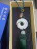 齐选汽车挂件高档男士和田玉车载挂件车内吊饰时来运转后视镜装饰品 时来运转和田玉【墨绿玉髓莲花】 实拍图