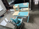 护童儿童学习桌椅小学生写字桌可调节升降课桌椅套装小户型书桌带书架 好奇星mini100cm+扶手椅_蓝 实拍图