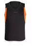 力为（Leevy）跑步背心男 马拉松训练速干健身运动服 薄透气篮球服 无袖宽肩t恤 黑+橙 2XL 实拍图